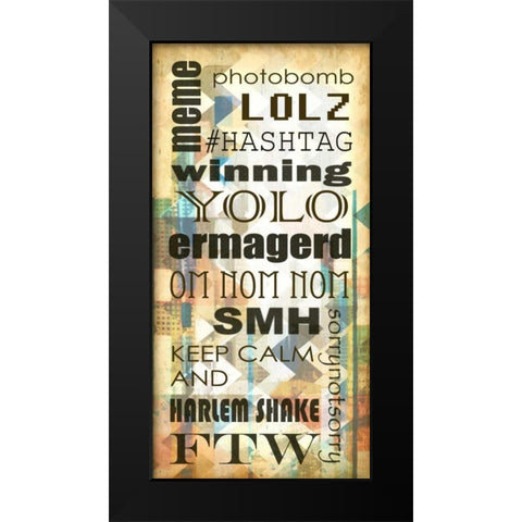 Urban Chevron Phrases I Black Modern Wood Framed Art Print by Vision Studio