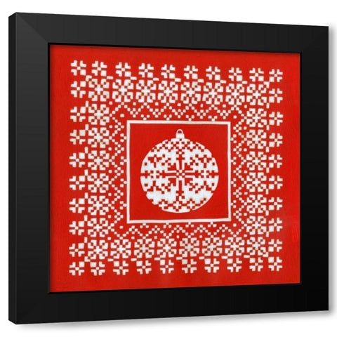 Fair Isle Snowflake IV Black Modern Wood Framed Art Print with Double Matting by Zarris, Chariklia