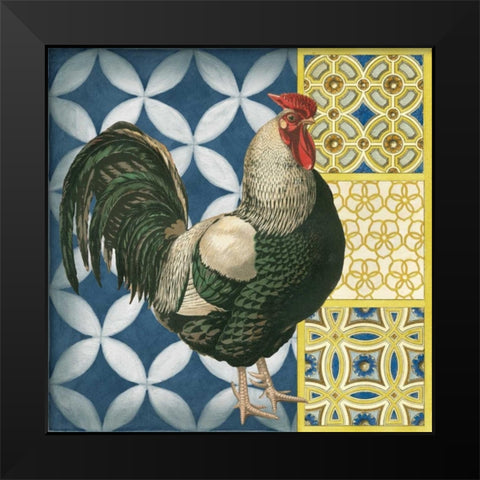 Classic Rooster I Black Modern Wood Framed Art Print by Vision Studio