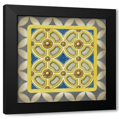 Classic Tile II Black Modern Wood Framed Art Print with Double Matting by Vision Studio