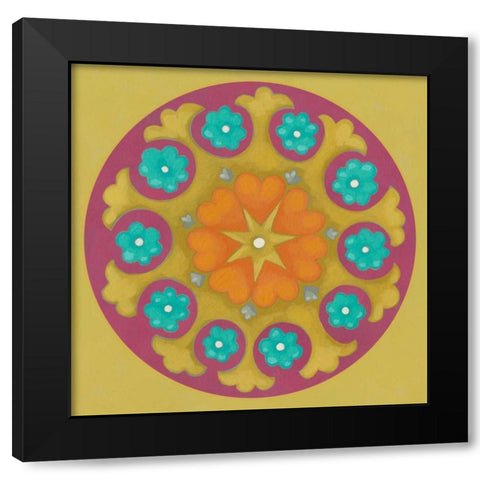 Celebration Suzani I Black Modern Wood Framed Art Print by Zarris, Chariklia