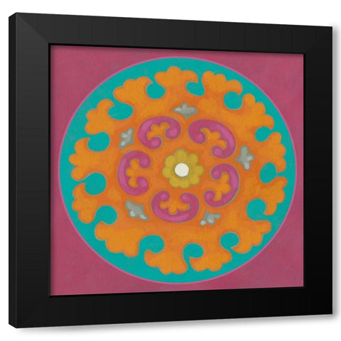 Celebration Suzani III Black Modern Wood Framed Art Print by Zarris, Chariklia