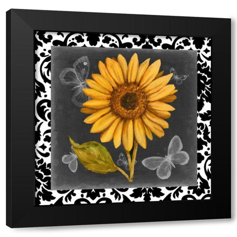 Ornate Sunflowers I Black Modern Wood Framed Art Print by Harper, Ethan