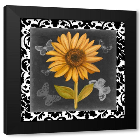 Ornate Sunflowers II Black Modern Wood Framed Art Print by Harper, Ethan