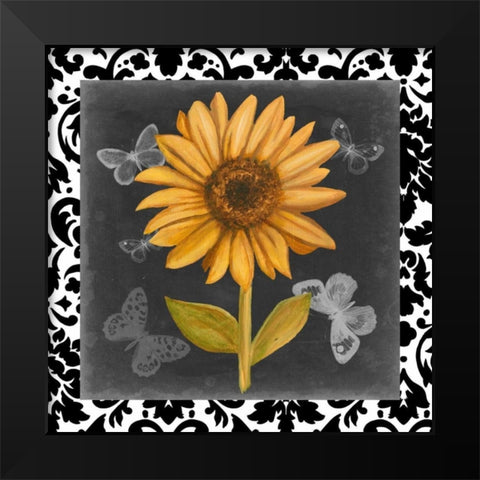 Ornate Sunflowers II Black Modern Wood Framed Art Print by Harper, Ethan