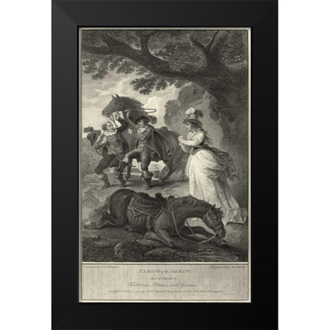 Taming of the Shrew Black Modern Wood Framed Art Print by Unknown