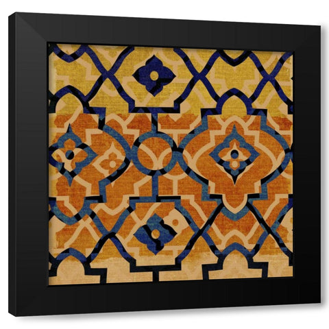 Morocco Tile V Black Modern Wood Framed Art Print with Double Matting by Mountain, Ricki