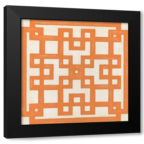 Maze Motif I Black Modern Wood Framed Art Print with Double Matting by Vess, June Erica