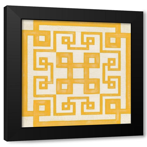 Maze Motif II Black Modern Wood Framed Art Print by Vess, June Erica