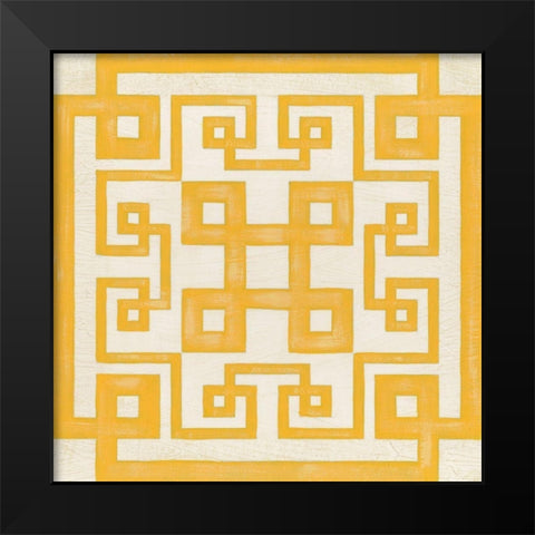 Maze Motif II Black Modern Wood Framed Art Print by Vess, June Erica