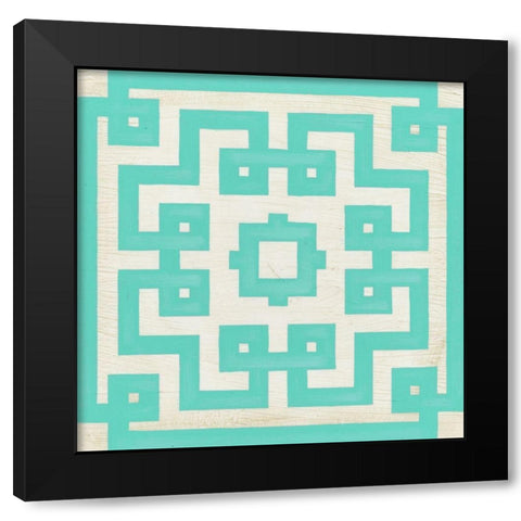 Maze Motif IV Black Modern Wood Framed Art Print with Double Matting by Vess, June Erica