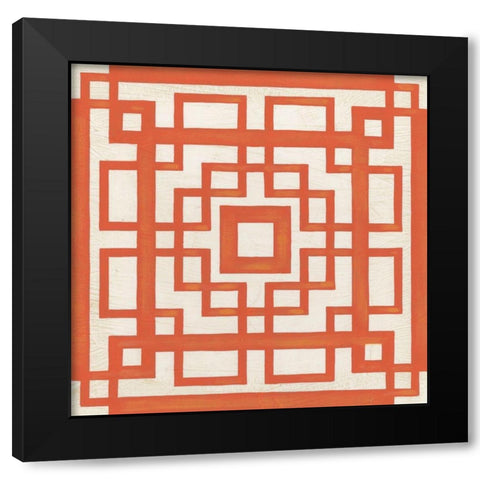 Maze Motif IX Black Modern Wood Framed Art Print with Double Matting by Vess, June Erica