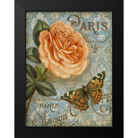 Memories of Paris I Black Modern Wood Framed Art Print by White, Abby