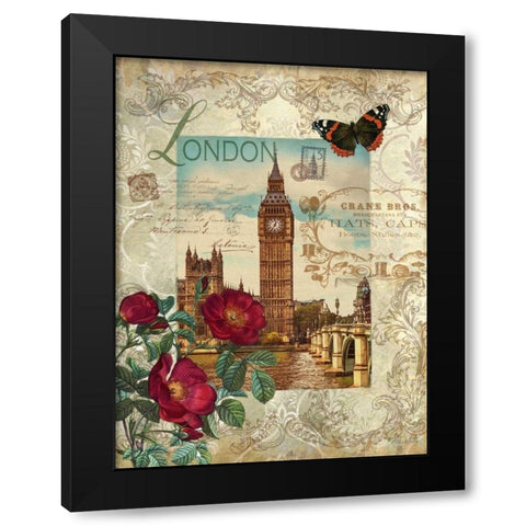 Eternal London Black Modern Wood Framed Art Print by White, Abby