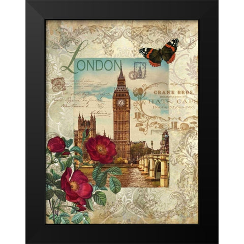 Eternal London Black Modern Wood Framed Art Print by White, Abby