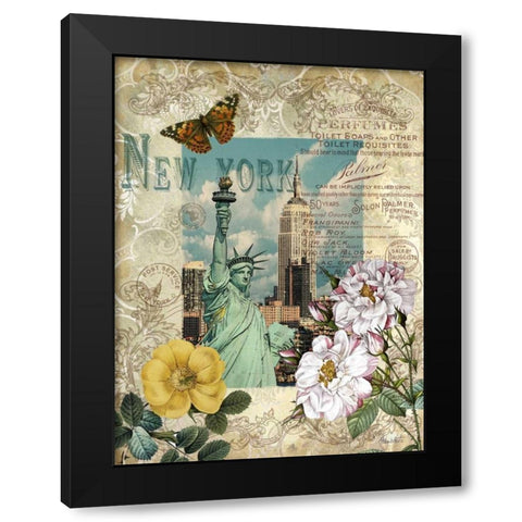 Eternal New York Black Modern Wood Framed Art Print with Double Matting by White, Abby