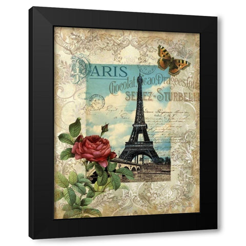 Eternal Paris Black Modern Wood Framed Art Print by White, Abby