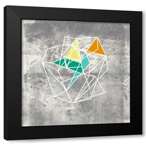 Geomolecule IV Black Modern Wood Framed Art Print with Double Matting by Goldberger, Jennifer