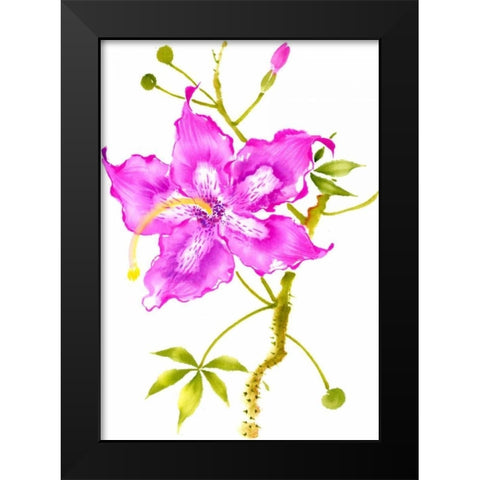 Hibiscus Flower I Black Modern Wood Framed Art Print by Rae, Nan