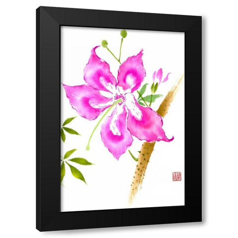 Hibiscus Flower II Black Modern Wood Framed Art Print by Rae, Nan