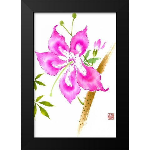 Hibiscus Flower II Black Modern Wood Framed Art Print by Rae, Nan