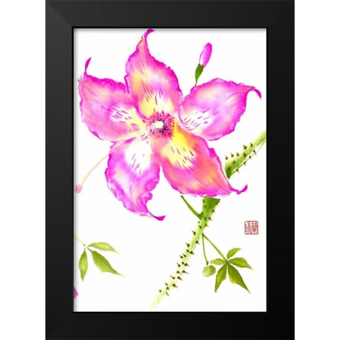 Hibiscus Flower III Black Modern Wood Framed Art Print by Rae, Nan