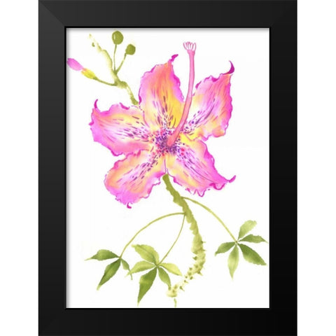 Hibiscus Flower IV Black Modern Wood Framed Art Print by Rae, Nan
