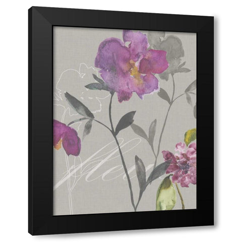 Violette Fleur I Black Modern Wood Framed Art Print with Double Matting by Mosley, Kiana