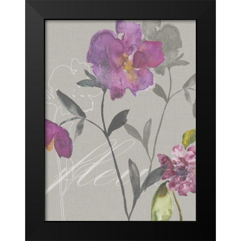 Violette Fleur I Black Modern Wood Framed Art Print by Mosley, Kiana