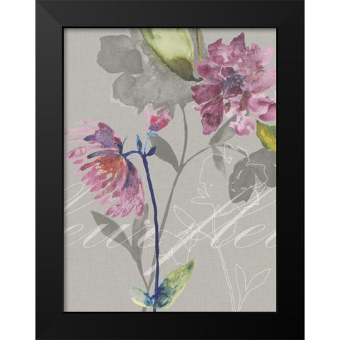 Violette Fleur II Black Modern Wood Framed Art Print by Mosley, Kiana