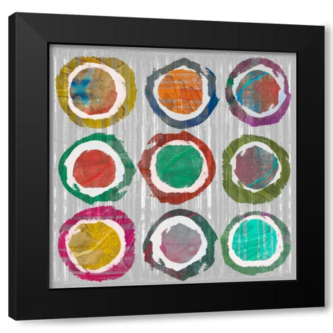 Jagged Circles II Black Modern Wood Framed Art Print with Double Matting by Goldberger, Jennifer