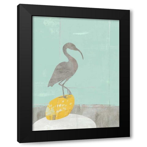 Heron Collage II Black Modern Wood Framed Art Print with Double Matting by Goldberger, Jennifer