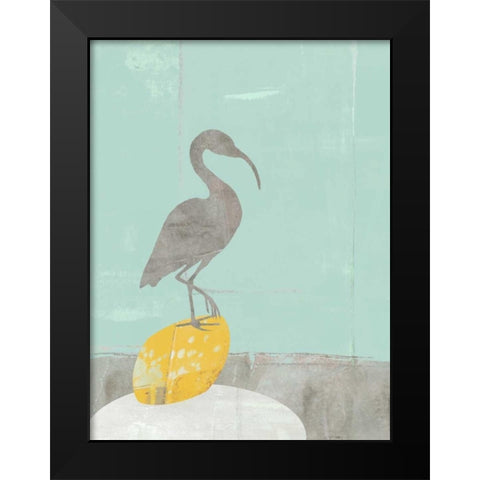 Heron Collage II Black Modern Wood Framed Art Print by Goldberger, Jennifer