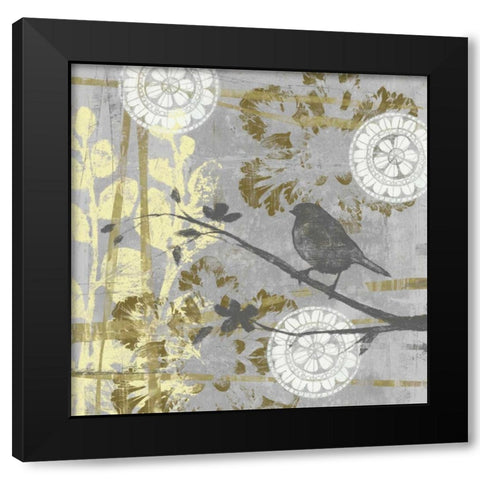 Serene Bird and Branch I Black Modern Wood Framed Art Print by Goldberger, Jennifer