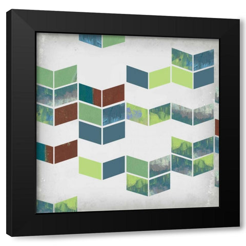 Broken Chevron I Black Modern Wood Framed Art Print with Double Matting by Goldberger, Jennifer