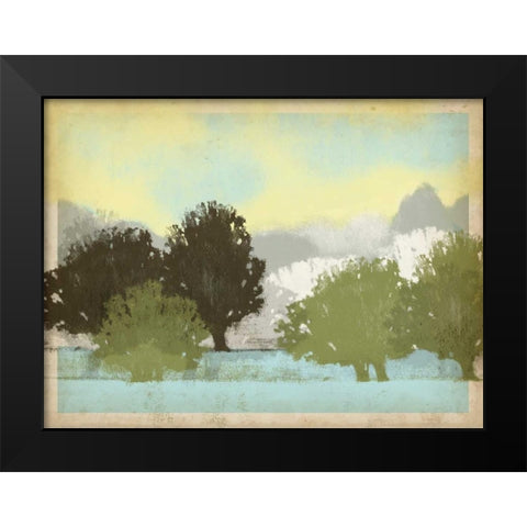 Serene Park I Black Modern Wood Framed Art Print by Vision Studio