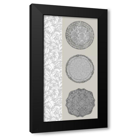 Linear Tableware I Black Modern Wood Framed Art Print by Vess, June Erica