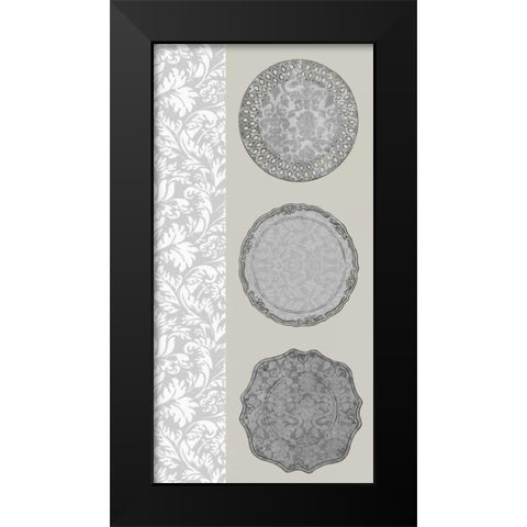 Linear Tableware I Black Modern Wood Framed Art Print by Vess, June Erica