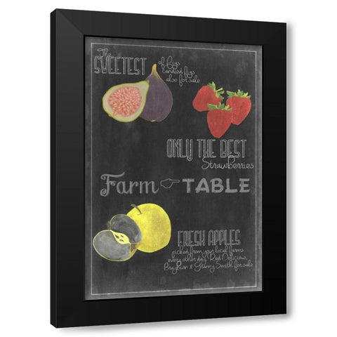 Blackboard Fruit III Black Modern Wood Framed Art Print by Vision Studio