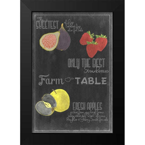 Blackboard Fruit III Black Modern Wood Framed Art Print by Vision Studio