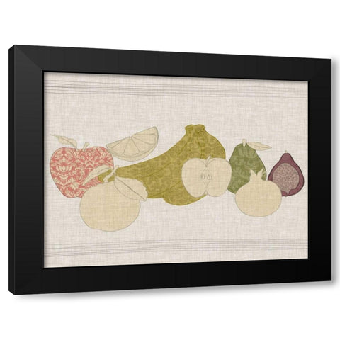 Contour Fruits and Veggies I Black Modern Wood Framed Art Print with Double Matting by Vision Studio
