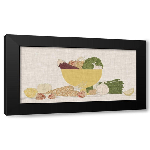 Contour Fruits and Veggies III Black Modern Wood Framed Art Print with Double Matting by Vision Studio