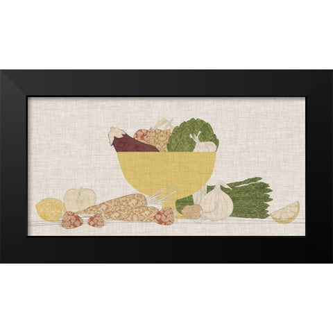 Contour Fruits and Veggies III Black Modern Wood Framed Art Print by Vision Studio