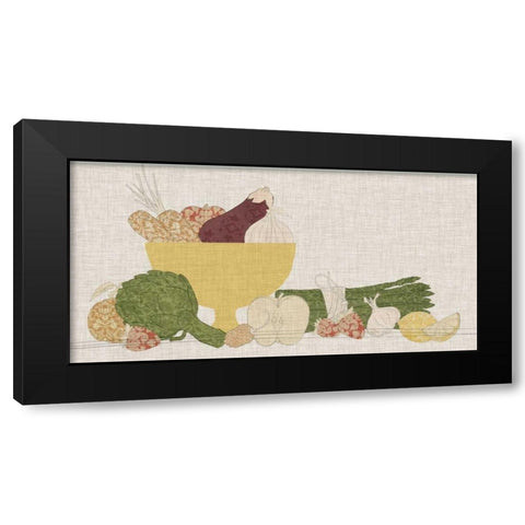 Contour Fruits and Veggies IV Black Modern Wood Framed Art Print by Vision Studio