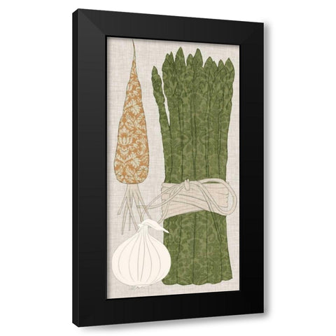 Contour Fruits and Veggies V Black Modern Wood Framed Art Print with Double Matting by Vision Studio