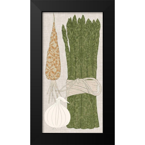 Contour Fruits and Veggies V Black Modern Wood Framed Art Print by Vision Studio