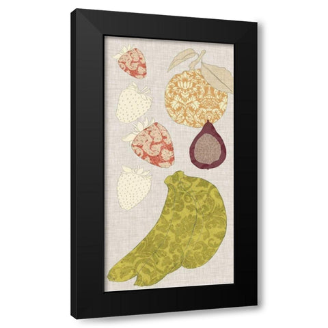 Contour Fruits and Veggies VIII Black Modern Wood Framed Art Print by Vision Studio