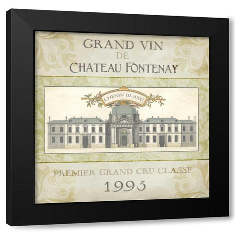 White Wine Labels II Black Modern Wood Framed Art Print with Double Matting by Vess, June Erica