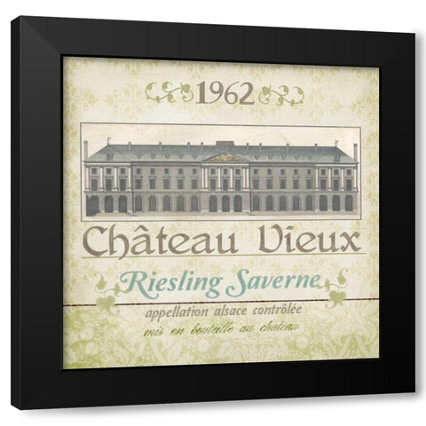 White Wine Labels III Black Modern Wood Framed Art Print by Vess, June Erica