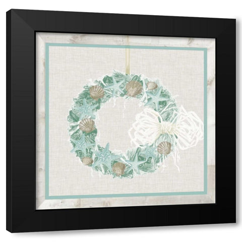 Coastal Christmas II Black Modern Wood Framed Art Print with Double Matting by Vision Studio